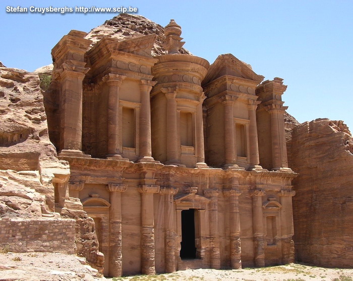 Petra - Monastery Petra prospered as the capital of the Nabataean empire from 400 BC to 106 AD. The Romans annexed Petra in 106 AD but in circa 700 AD the city was abandonned. Petra is a wonderful city where I have been strolling for 3 days. Stefan Cruysberghs